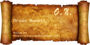 Orsós Nanett névjegykártya
